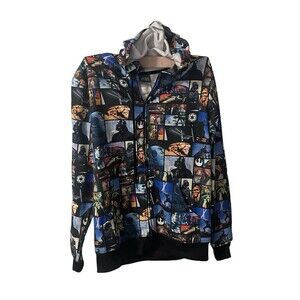 Star Wars All Over Print Full Zip Hoodie Adult Size Small